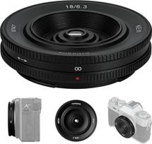 7artisans 18 mm F6.3 II M43 laikiklis tinkamas itin plonas APS-C pagrindinis objektyvas, 58 g, 0,3M fokusavimo atstumas, UFO objektyvas M43 kompaktiniams fotoaparatams GF1-9 G1 G2 G3 G4 G5 G6 G85 GH1 GH4 GH5