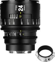 7artisans 24mm T2.1 Infinte serijos profesionalus rankinis viso kadro kino objektyvas, suderinamas su EF bajonetu, skirtas fotografijai ir filmų gamybai (juodas)