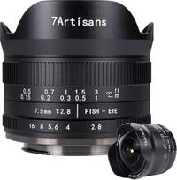 7Artisans 7.5 mm F2.8 II "Sony E Mount APS-C Fisheye" pagrindinis objektyvas, rankinis 190° itin plataus kampo fiksuoto židinio nuotolio objektyvas, skirtas "Sony A5000 A5100 A6000 A6300 A6400 A6500 NEX-5T A7III A7R III