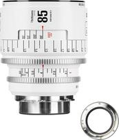 7artisans 85mm T2.1 Infinte serijos profesionalus rankinis viso kadro kino objektyvas, suderinamas su PL bajonetu, skirtas fotografijai ir filmų gamybai - baltas