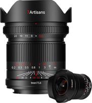7artisans 9 mm F5.6 "Sony E" objektyvai, itin plataus kampo filtro atnaujinimas Viso kadro 132° didelės diafragmos beveidrodžiai, suderinami su "Sony A7" serijos a7c a6700 zv-e100 a6600 a6400 a7iv a7iii, juodos spalvos