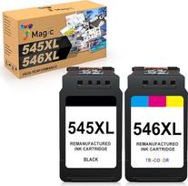 7Magic PG-545XL CL-546XL "Canon" spausdintuvo 545 546 XL daugkartinių kasečių pakaitalas, suderinamas su "Canon" Pixma TS3450 TS3451 TS3350 TS3351 TS3150 TR4550 TR4650 MG3050 MX495 MG2550s (juodas, (1))