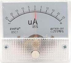 85C1 Micro-ampe100uA 50uA 25uA Zeiger DC analoginis Stromo skydo matuoklis DC 50uA Ampermetras Schaltung Prüfung Ampere Tester Messgerät (50uA)