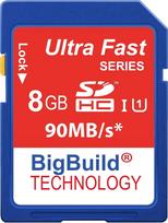 8GB itin greita 90MB/s atminties kortelė, skirta "Canon Digital IXUS 185" 10 klasės SD SDHC fotoaparatui