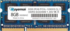 8GB PC3-12800S DDR3L 1600MHz 1.35V CL11 2Rx8 Dual Rank 204 Pin Unbuffered Non-ECC SODIMM Nešiojamųjų kompiuterių atminties modulio atnaujinimas