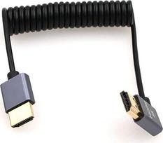 8K 2.1 HDMI į kairiojo kampo HDMI kabelis Didelės spartos 48Gbps suvyniotas kabelis, skirtas "Atomos Ninja-V" 4K-60P 6K įrašymui, Z-CAM, "Canon-C70", "Sony a7siiii", "Portkeys BM5" monitoriui