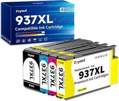 937e Patronen Ersatz für HP 937XL Multipack 937 Druckerpatronen Kompatibel für HP Officejet pro 9720 9730 9117b 9110b 9120b 9130b Drucker (4er-Pack, Schwarz Cyan Magenta Gelb)