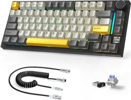A.JAZZ X ATTACKSHARK 75% X820Ultra belaidė mechaninė klaviatūra ir C01 Ultra kabelis, 2.4G/BT/USB-C laidinė, 80 klavišų su TFT spalvotu ekranu ir CNC mygtukais, RGB, karšto keitimo, 4000 mAh, juoda (Shark Switch)