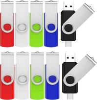 ABLAZE 16GB USB C atmintinė 10 pakuočių OTG USB 2.0 C tipo atmintinė 16GB dviguba C tipo atmintinė, suderinama su "iPhone 16/15", "Android" išmaniaisiais telefonais, kompiuteriais, planšetiniais kompiuteriais, "Mac", "iPad", PC
