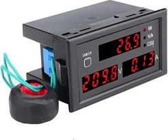 AC 110/220V skaitmeninis ampermetras Voltmetras Watt galios energijos matuoklis 80-300V 0-100A Volt Gauge Amp Spannung Tester