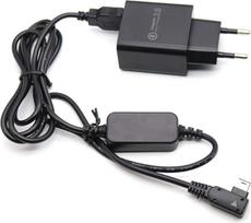 AC-PW10AM PW10AM USB įkrovimo kabelis + QC3.0 USB adapteris, skirtas "Sony A77 A99 A99 A100 A200 A290 A330 A380 A390 A450 A500 A700 A850