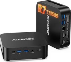 ACEMAGIC M1 mini kompiuteris, AMD Ryzen 7 7735HS (8C/16T, iki 4,75 GHz), 24GB LPDDR5, 1 TB NVMe SSD, "Win 11 Pro" mini kompiuteris, "AMD Radeon" grafika, 4K trigubas ekranas, USB-C, "WiFi 6", BT 5.2, skirtas biurui, namų biurui
