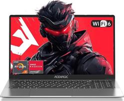 ACEMAGIC Ryzen 7 7735HS žaidimų nešiojamasis kompiuteris, iki 4,8 GHz, 16GB RAM, 512GB SSD, 16 colių FHD ekranas, nešiojamasis kompiuteris su apšvietimu, "WiFi 6", metalinis korpusas