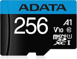 ADATA 256GB "Premier Micro SDXC" kortelė su SD adapteriu, UHS-I 10 klasės su A1 programėlių našumu