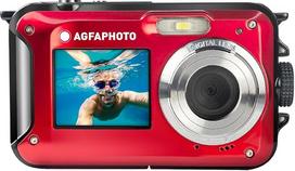 AGFA PHOTO Realishot WP8000 vandeniui atsparus skaitmeninis fotoaparatas, 24 MP, "Full HD" vaizdo įrašas, dvigubas LCD ekranas, 16x skaitmeninis priartinimas, skaitmeninis vaizdo stabilizavimas, ličio baterija - raudonas