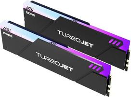 AGI UD858 TURBOJET RGB DDR5 32GB (2x16GB) DDR5 6400MHz CL36, 288 kontaktų UDIMM kompiuterio atminties RAM, suderinama su AMD EXPO ir "Intel XMP" - juoda