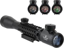 Airsoft šautuvo optinis taikiklis 3-9 x 40 mm taktinis snaiperio šautuvo optinis taikiklis su apšviesta raudona/žalia tinkleliu ir integruotu 11/20 mm Picatinny montavimo bėgiu, skirtas medžiokliniams pneumatiniams šautuvams