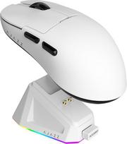 AJAZZ AJ159P belaidė žaidimų pelė su PAW3395 jutikliu, 26 tūkst. DPI palaikymas, 56 gramų itin lengvos konstrukcijos, 2.4G/USB-C, 400 mAh akumuliatorius, RGB apšvietimas, suderinama su PC ir Mac sistemomis, balta