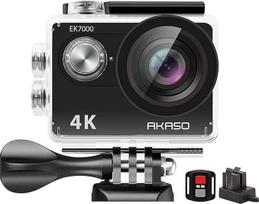 AKASO veiksmo kamera 4k30FPS 20MP povandeninė kamera 170° itin plataus kampo Full HD WiFi veiksmo kamera su 2 colių LCD ekranu 2.4G nuotolinio valdymo pultu ir 2 x 1050 mAh baterijomis