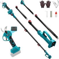 Akku Astschere Kompatibel mit Makita 18V,2 in 1 Elektrische Gartenschere mit 2M Verlängerungsstange,Max 45 mm Schnittdurchmesser,LCD Display,zum Beschneiden von Bäumen und Obstbäumen（ohne Akku)