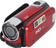 Akozon Rankinė vaizdo kamera, 1080P 16MP DV kamera, 2,7" TFT besisukantis ekranas, 16X vaizdo įrašai vaikams, skaitmeninis priartinimas su USB kabeliu, juodas DV grotuvas (raudonas)