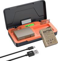 AKTTKA EN-EL14 baterija 1680 mAh (2 vnt.) 20 W greito įkrovimo baterijų rinkinys, skirtas Nikon D3100/D3200/D3300/D3400/D3500/D5100/D5200/D5300/D5500/D5600/P7000 P710 0/P7200/P7700/P7800/Df LCD ekranas SD kortelė