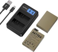 AKTTKA LP-E8 akumuliatorius 2 vnt. (1980 mAh) su "2-in-1" USB-C įkrovimo kabeliu - suderinamas su "Canon EOS Rebel T2i/T3i/T4i/T5i", "Kiss X4/X5/X6i/X7i", EOS 550D/600D/650D/700D