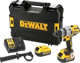 Akumuliatorinis gręžtuvas "DeWalt" DCD991P2 (3 greičių gręžtuvas, 18 V, pilnavidurė pavara, 11 pakopų sukimo momentas, LED lemputė, įskaitant 2 x Li-Ion XR akumuliatorius (5,0 Ah), sistemos greitąjį įkroviklį, TSTAK dėžutę ir priedus) DCD991P2