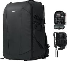 AMBITFUL Didelė fotoaparato kuprinė DSLR/SLR veidrodiniam fotoaparatui Ergonomiška pakabinama profesionali lauko fotografijos kuprinė, atspari vandeniui, su trikojo laikikliu ir nešiojamojo kompiuterio skyriumi, juoda (25L + 3L, OM-28)