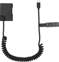 Andoer EN-EL14 fiktyvios baterijos USB-C jungties adapteris Fiktyvios baterijos jungtis su USB C tipo spyruokliniu maitinimo kabeliu, skirta Nikon D3100 D3200 D3300 D3400 D3500 D5100 D5200 D5300 D5500 DF P7100 P777 0