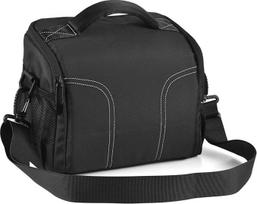 Andoer Grey DSLR SLR fotoaparato krepšys su petnešomis, skirtas Canon Nikon Sony Fujifilm Olympus Panasonic fotoaparato krepšiui (1 fotoaparatui, 2 objektyvų priedams), juodas, modernus