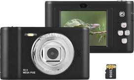 Andoer skaitmeninis fotoaparatas 1080P, 50 MP fotokamera, kompaktiškas fotoaparatas, 8X skaitmeninis priartinimas, Vlogging fotoaparatas su 32GB TF kortele, nešiojamas skaitmeninis fotoaparatas vaikams, paaugliams, senjorams, pradedantiesiems