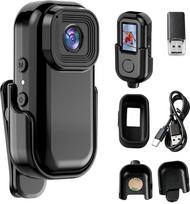 Andoer Mini WiFi veiksmo kamera 1080P 30 kadrų per sekundę skaitmeninė vaizdo kamera su 0,96 colio LCD ekranu įmontuota įkraunama baterija judesio aptikimas su magnetiniu laikikliu nugarinis klipas apsauginis dėklas