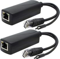 ANVISION 2 pakuotės Gigabit PoE daliklis nuo 48 V iki 5 V 2,4 A Micro USB Ethernet adapteris, suderinamas su Raspberry Pi 3B+, IP kamera ir kt.