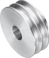 aprūpinimo žemėlapis V tipo skriemulys 17mm Bore 60mm OD Double Groove Aliuminio lydinio variklio veleno grąžtas 6mm PU formos diržas