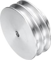 aprūpinimo žemėlapis V tipo skriemulys 6mm Bore 60mm OD Double Groove Aliuminio lydinio variklio veleno grąžtas 6mm PU formos diržas
