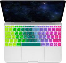 Arabų kalbos dizaino serijos silikoninis klaviatūros dangtelis, suderinamas su "MacBook Pro" 13 colių 2017 m. ir 2016 m. laidos A1708 be jutiklinės juostos ir "MacBook" 12 colių A1534 apsaugine oda (ES išdėstymas), vaivorykštė