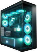 ARCTIC Xtender Black (Mirror Glass) - kompiuterio korpusas, veidrodinis stiklas, 2 x 420 mm radiatoriaus laikiklis, Full Tower, Big Tower, E-ATX, 5 x A-RGB ventiliatoriai, iš anksto sumontuoti - juodas