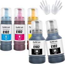 ASEKER 102 rašalo pakuotė, suderinama su "Epson EcoTank" ET-2750 ET-2756 ET-2850 ET-2851 ET-2856 ET-3700 ET-3750 ET-3850 ET-4500 ET-4700 ET-4700 ET-4750 ET-4855 ET-4000 856 ET-1500 spausdintuvu (BK*2/C/M/Y)