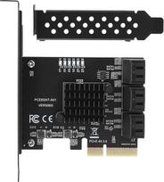 ASHATA PCIe SATA 3.0 kortelė PCI-E 6 prievadų SATA 3.0 išplėtimo kortelė PCI Express SATA adapteris su rėmeliu kietajam/optiniam diskui/SSD kietajam diskui