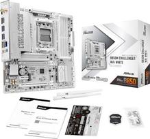ASRock B850M Challenger WiFi White Socket AM5 Micro-ATX pagrindinė plokštė, suderinama su AMD Ryzen 9000/8000/7000, B850, DDR5 8000+(OC), PCIe 5.0, "WiFi 7", LAN 2.5G, "Lightning" žaidimų prievadai