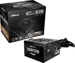 ASRock Challenger 750W maitinimo šaltinis ATX 3.1 Auto iCOOL Intelligent Fan Control 120 mm Golf Blade 5 metų garantija CL-750G 80 Plus Gold Sertifikuotas nemodulinis ATX3.1 PCIe5.1 12V-2x6 kabelis
