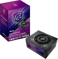 ASRock Phantom Gaming PG-1300G ATX 3.1 1300W maitinimo šaltinis PCle5.1 visiškai modulinis japoniškas kondensatorius 80 Plus Gold Cybenetics Platinum 12V-2x6 kabeliai