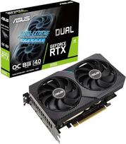 ASUS "GeForce Dual RTX 3050" 8GB OC Edition žaidimų vaizdo plokštė (NVIDIA Ampere, GDDR6 atmintis, PCIe 4.0, 1x HDMI 2.1, 3x DisplayPort 1.4a, DUAL-RTX3050-O8G)