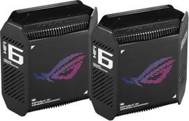 Asus - ASUS ROG Rapture GT6 Noir - 2 maršrutizatorių be filmo rinkinys Wi-Fi AX Tri Band 10000Mbps (2X AX4804 + AX574) MU-MIMO 4x4:2x2 Mesh Avec 3 prievadai LAN 10/100/1000Mbps + 1 prievadas WAN 2,5GbE