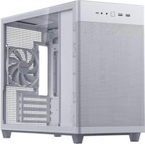 ASUS Prime AP201 White MicroATX Tempered Glass Edition Palaiko grafikos plokštes iki 338 mm, 360 mm aušintuvą ir standartinius ATX maitinimo šaltinius, šoninės panelės be įrankių, grūdinta šoninė ir priekinė plokštė
