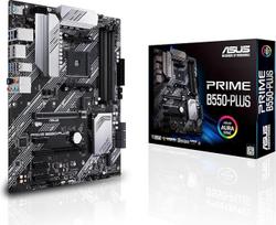 ASUS Prime B550-Plus Gaming pagrindinė plokštė, AM4 lizdas, ATX, "Ryzen", PCIe 4.0, 2 x M-2, 1Gb/s Ethernet, 6Gb/s SATA, USB 3.2 Gen 2 Type-A/C, "Aura Sync" RGB antraštės palaikymas