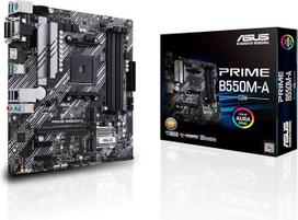 ASUS Prime B550M-A CSM pagrindinė plokštė Socket AM4 (Micro ATX, "Ryzen", PCIe 4.0, 2X M.2, 1Gb/s Ethernet, "WiFi 6", SATA 6Gb/s, USB 3.2 Gen 2 Type-A, "Aura Sync" RGB antraštės palaikymas)