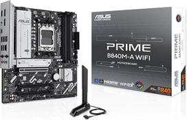 ASUS Prime B840M-A WiFi pagrindinė plokštė Socket AMD AM5 (AMD B840, mATX, DDR5 atmintis, 3X M.2, PCIe 4.0, "WiFi 6E", "Aura Sync")