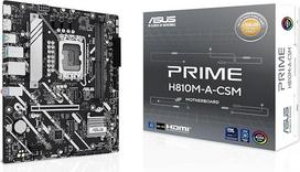 ASUS Prime H610M-A-CSM "Intel H610" (LGA 1700) mATX pagrindinė plokštė (PCIe 4.0, du M.2 lizdai, DDR5, "Intel 1Gb Ethernet", "DisplayPort", HDMI, VGA, USB 3.2 Gen 2 prievadai, "Aura Sync")